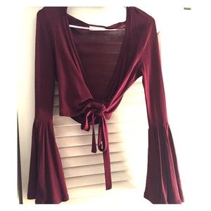 Urban outfitters small wrap bell sleeve top